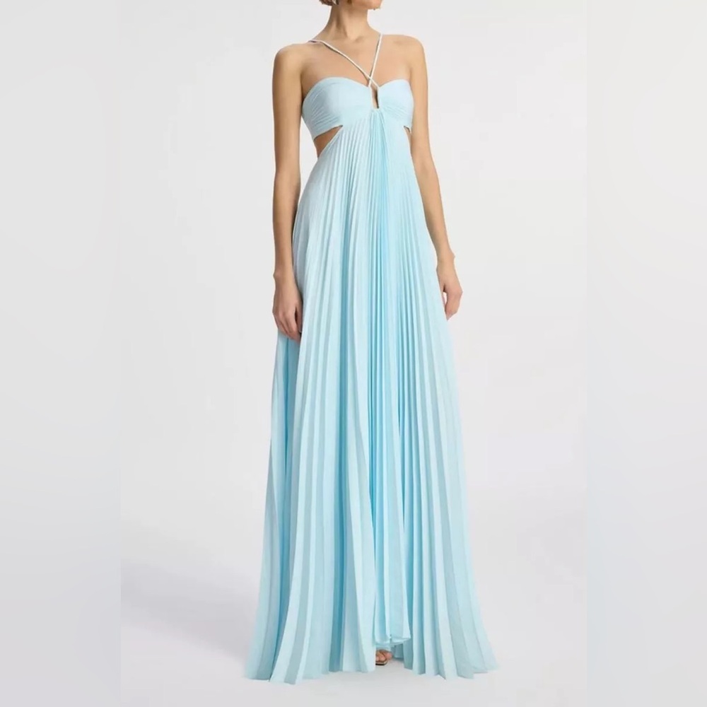 A.L.C Moira pleated halter maxi dress, size 6